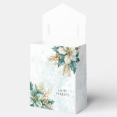 Waterverf Blauwgroen Bloemen Kerstvakantie Cadeaub Bedankdoosjes (Geopend)