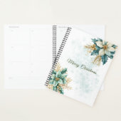 Waterverf Blauwgroen Bloemen Kerstvakantie Planner (Display)