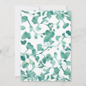 Waterverf Blauwgroen Bloemen Kolibrie bruiloft Kaart (Achterkant)