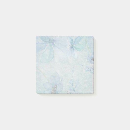 Waterverf Blauwgroen Bloemen Post het Nota's Post-it® Notes (Voorkant)