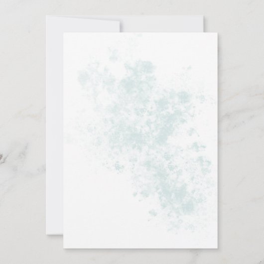 Waterverf Blauwgroen Bloemenfeestuitnodiging Kaart (Achterkant)