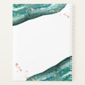 Waterverf Blauwgroen en Faux Roos Gold Geode | Hus Planner (Achterkant)