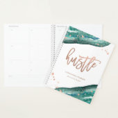 Waterverf Blauwgroen en Faux Roos Gold Geode | Hus Planner (Display)