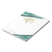 Waterverf Blauwgroen en Gold Geode Notes Notitieblok (Linkerzijde)