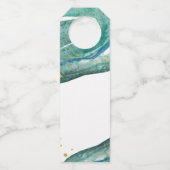 Waterverf Blauwgroen en Gouden Geode | Bedankt Flessenhanger (Achterkant)