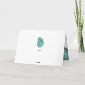 Waterverf Blauwgroen en Gouden Geode | Huwelijk Da Bedankkaart (Achterkant)