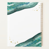 Waterverf Blauwgroen en Gouden Geode | Huwelijkspl Planner (Achterkant)