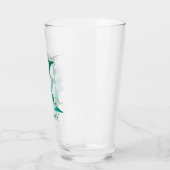 Waterverf Blauwgroen en Gouden Monogram Letter K Glas (Links)