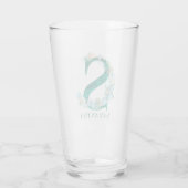 Waterverf Blauwgroen en Gouden Monogram Letter S Glas (Achterkant)