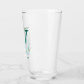 Waterverf Blauwgroen en Gouden Monogram Letter V Glas (Links)