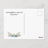 Waterverf Blauwgroen en ivoren pompoenen Dank u we Briefkaart (Achterkant)