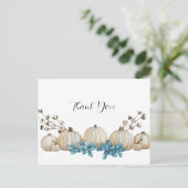 Waterverf Blauwgroen en Ivory Wedding Bedankt kaar Briefkaart (Staand voorkant)