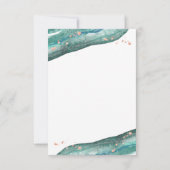 Waterverf Blauwgroen en Roos Gold Geode Bedankkaart (Achterkant)