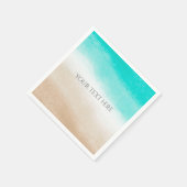 Waterverf Blauwgroen en Tan Elegant Beach Wedding Servet (Hoek)