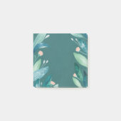 Waterverf blauwgroen floraalblad botanische tuin post-it® notes (Voorkant)