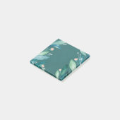 Waterverf blauwgroen floraalblad botanische tuin post-it® notes (Schuin)