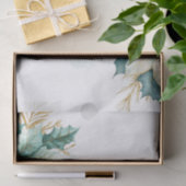 Waterverf Blauwgroen Floral Holiday Tissue Paper Tissuepapier (Geschenk)