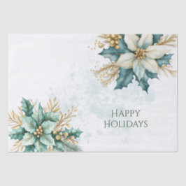 Waterverf Blauwgroen Floral Holiday Tissue Paper Tissuepapier