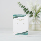 Waterverf Blauwgroen Gold Geode | Kaart voor beeld Visitekaartje (Staand voorkant)