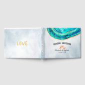 Waterverf Blauwgroen goudmakerij Gastenboek (Volledig)