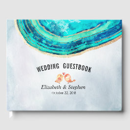 Waterverf Blauwgroen goudmakerij Gastenboek