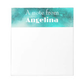 Waterverf blauwgroen groene splash witte letter notitieblok (Voorkant)