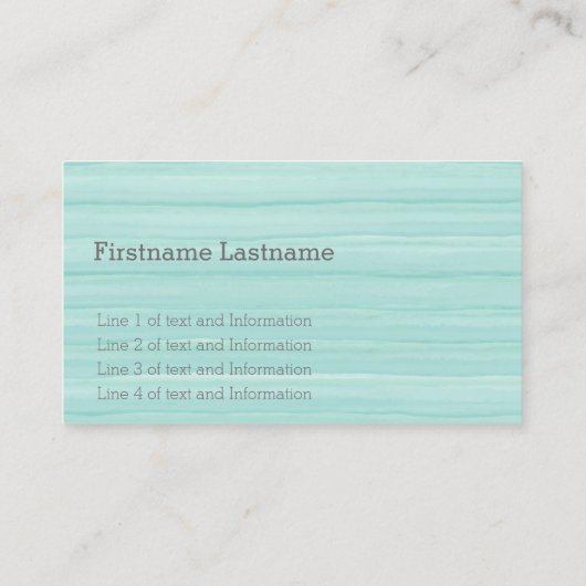 Waterverf Blauwgroen groene strepen vrouwelijk Visitekaartje (Achterkant)