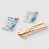 Waterverf | Blauwgroen huwelijksprogramma Hand Fan Handwaaier (Niet-gemonteerd)