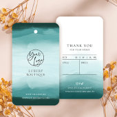 Waterverf Blauwgroen Kleding Boutique Hang Label L Visitekaartje