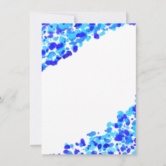 Waterverf Blauwgroen koninklijk blauw Vrijgezellen Kaart (Achterkant)