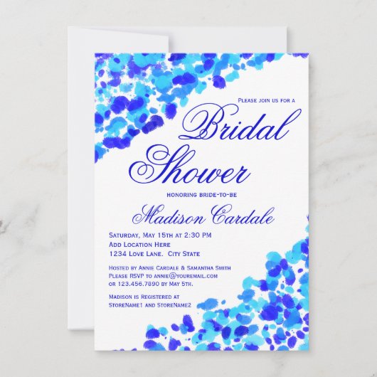 Waterverf Blauwgroen koninklijk blauw Vrijgezellen Kaart (Voorkant)