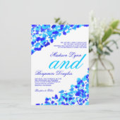Waterverf - Blauwgroen koninklijke blauwe bruiloft Kaart (Staand voorkant)