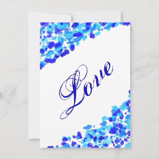 Waterverf - Blauwgroen koninklijke blauwe bruiloft Kaart (Achterkant)