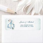 Waterverf Blauwgroen neushoorns Etiket (Insitu)