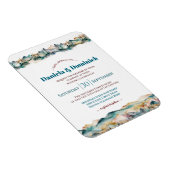 Waterverf Blauwgroen Oranje Mountain Wedding Invit Magneet (Rechterzijde)