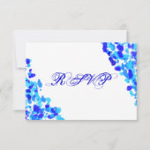 Waterverf Blauwgroen Royal Blue Wedding RSVP-kaart RSVP Kaartje (Achterkant)