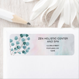 Waterverf Blauwgroen Spa Salon Adres Etiket