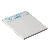 Waterverf blauwgroen splash letter notitieblok (Schuin)