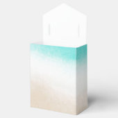 Waterverf Blauwgroen & Tan Subtiel Strand Bruiloft Bedankdoosjes (Geopend)