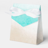 Waterverf Blauwgroen & Tan Subtiel Strand Bruiloft Bedankdoosjes (Voorkant Zijde)