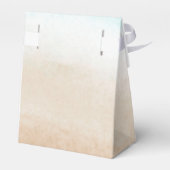 Waterverf Blauwgroen & Tan Subtiel Strand Bruiloft Bedankdoosjes (Achterkant)