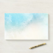 Waterverf Blauwgroen & White Jumbo Post merkt op Post-it® Notes (Op bureau)