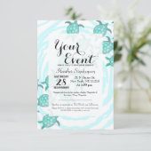 Waterverf Blauwgroen Zeeen Kaart (Staand voorkant)