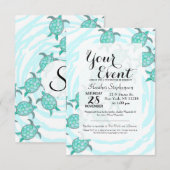 Waterverf Blauwgroen Zeeen Kaart (Voorkant / Achterkant)