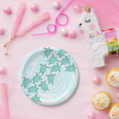 Waterverf Blauwgroen Zeeen Papieren Bordje (Feest)