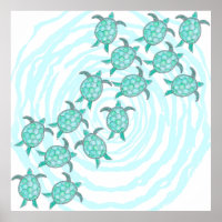 Waterverf Blauwgroen Zeeen