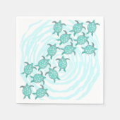 Waterverf Blauwgroen Zeeen Servetten (Voorkant)