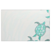 Waterverf Blauwgroen Zeeen Stof (Fat Quarter)