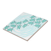 Waterverf Blauwgroen Zeeen Tegeltje (Zijkant)