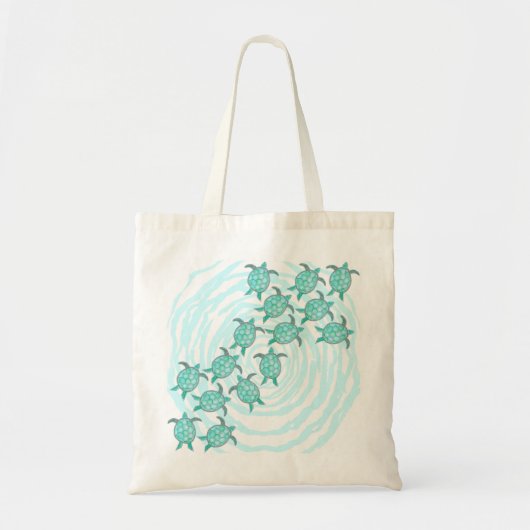 Waterverf Blauwgroen Zeeen Tote Bag (Voorkant)